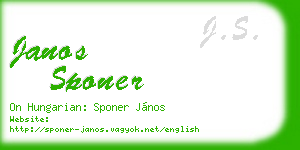 janos sponer business card