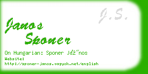 janos sponer business card